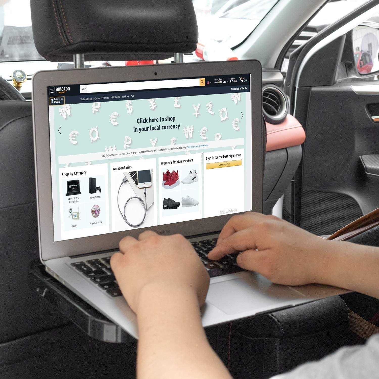 Autochoice Foldable Car Seat Back Portable Tray for Food Dining Drink and Laptop