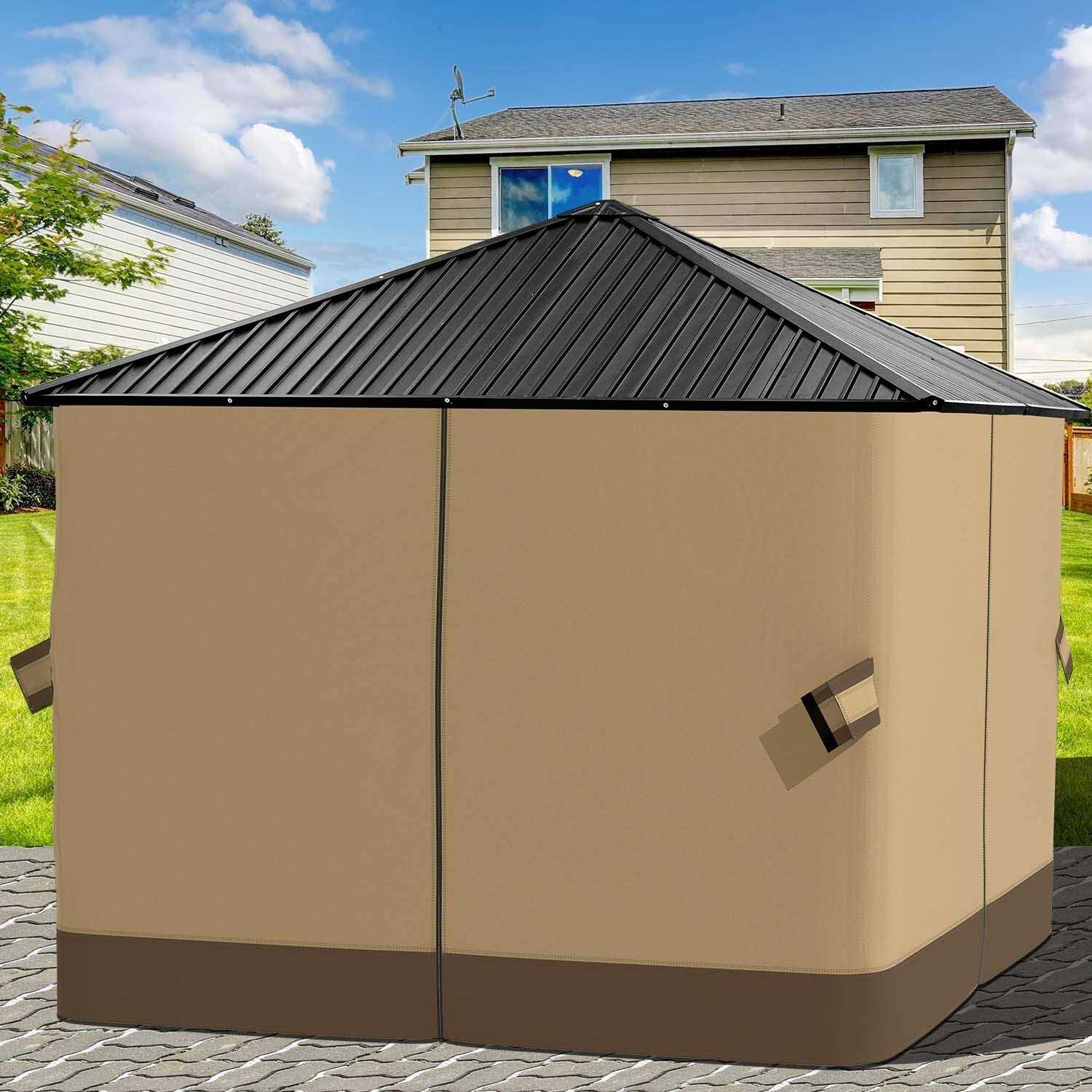 Aoodor 10′ x Gazebo Curtain Replacement Universal 4-Panel Sidewalls