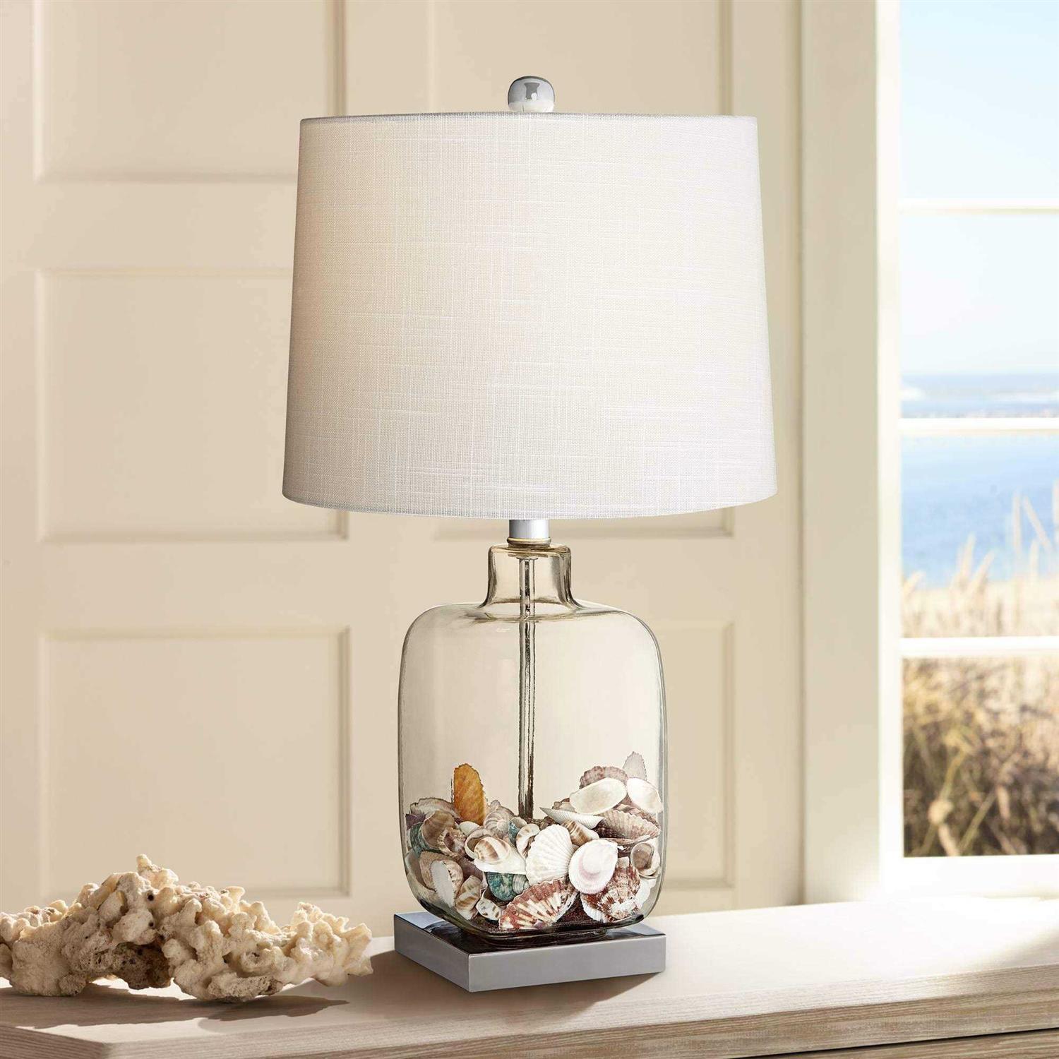 360 Lighting Square Glass Fillable Table Lamp