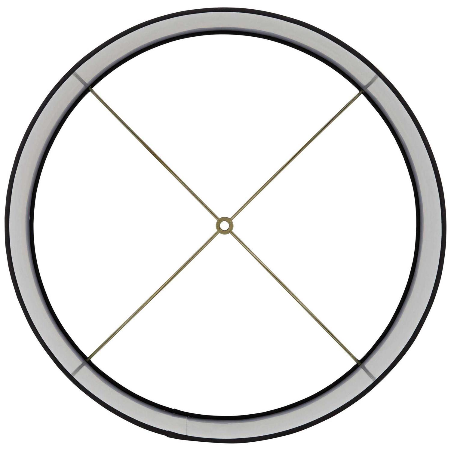 Springcrest Set of 2 Hardback Drum Lamp Shades Black Top x Bottom x High Spider with Replacement Harp and Finial Fitting