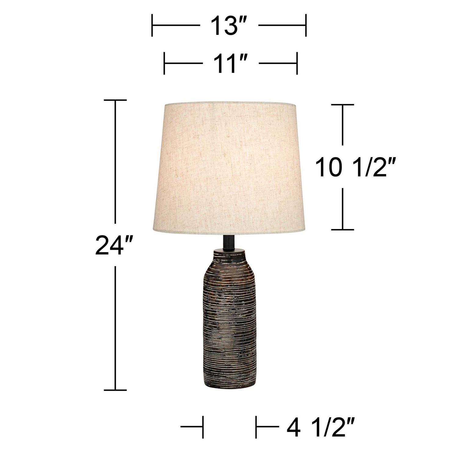 360 Lighting 24 High Mid Century Modern Farmhouse Rustic Table Lamps Set of 2
