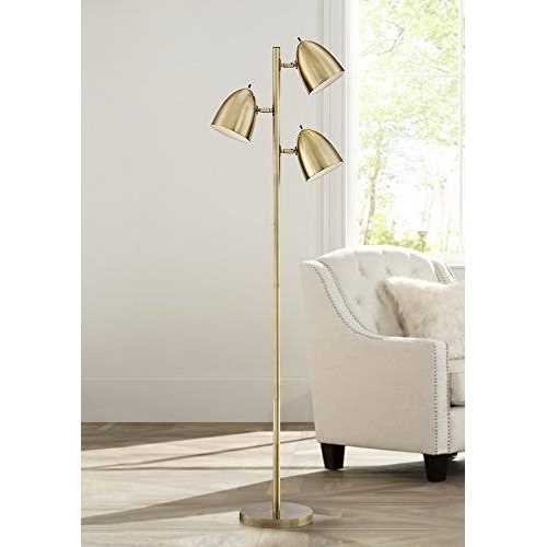 360 Lighting Aaron Aged Brass 3-Light Floor Lamp