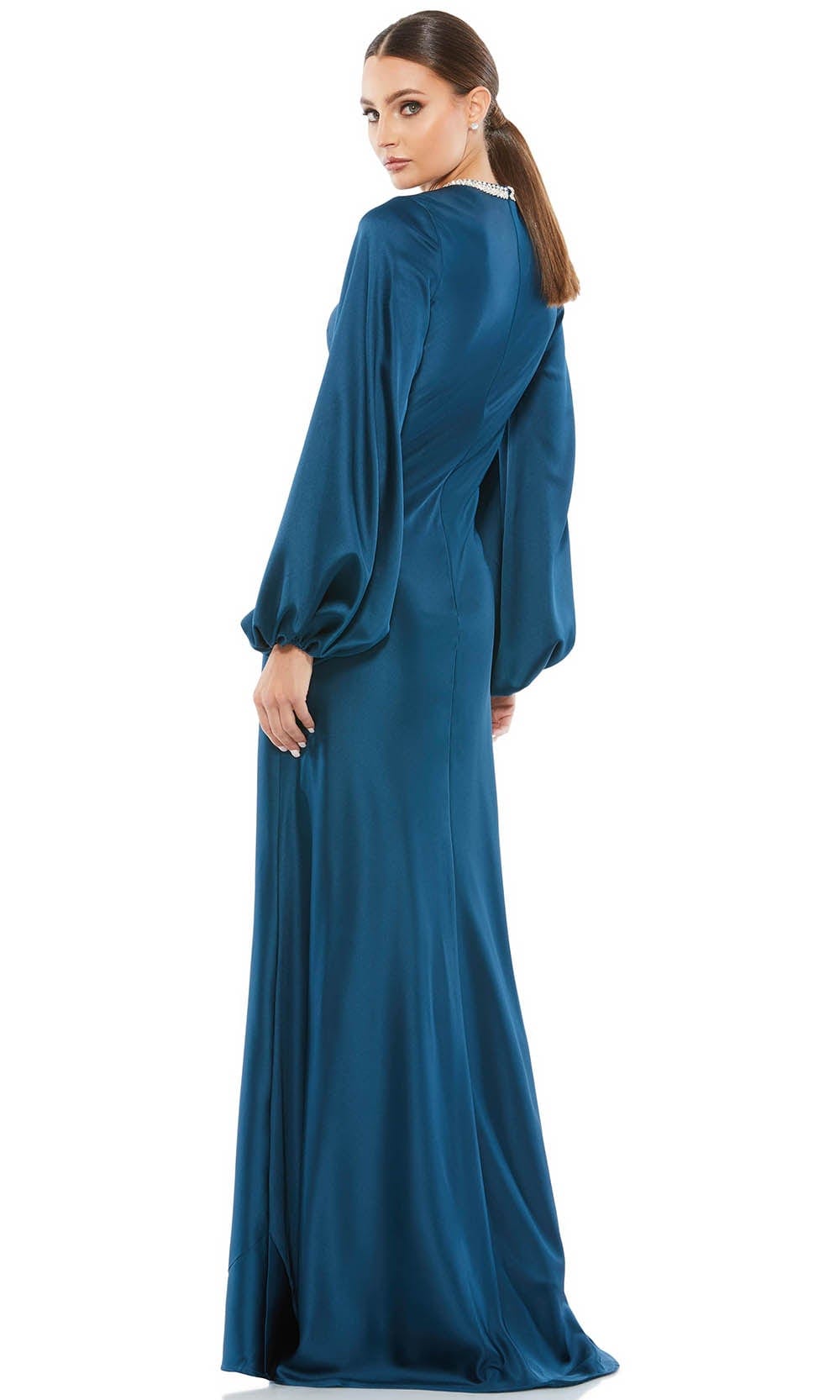 Bishop Sleeve Satin Evening Gown | Couture Candy