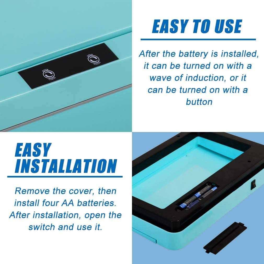 13 Gallon Trash Can Plastic Kitchen Trash Can Automatic Touch Free High-Capacity Garbage Can with Lid for Bedroom Bathroom Home Office 50 Liter