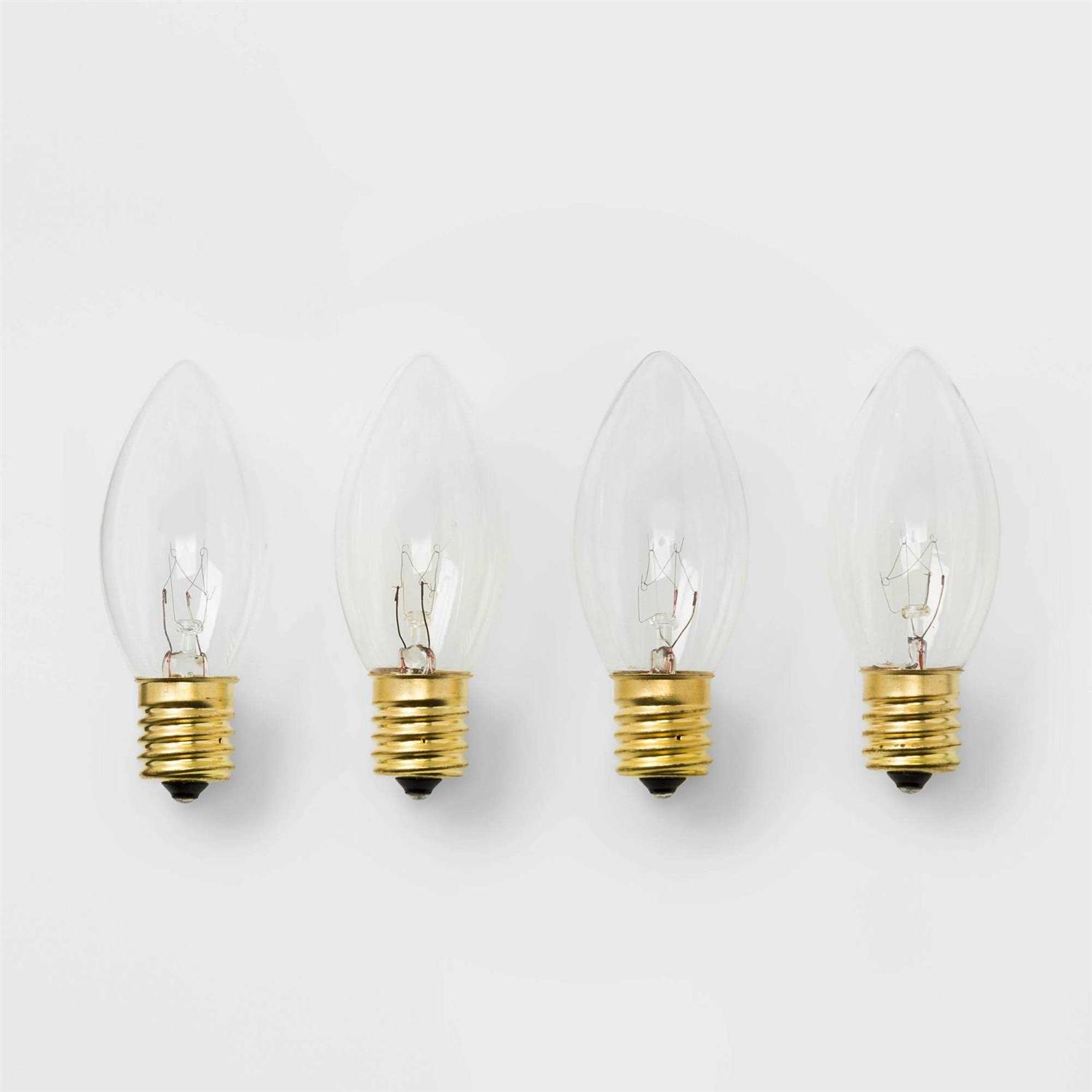 Wondershop 4ct Replacement Christmas Light Bulbs Clear