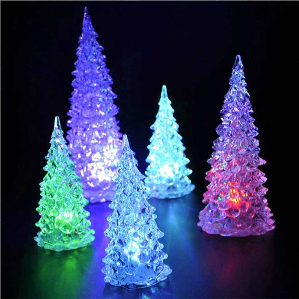 Toyvian 5pcs Tabletop Led Christmas Tree Light Up Xmas Tree Ornament Night Light for Xmas Holiday Party Table Centerpiece Gifts