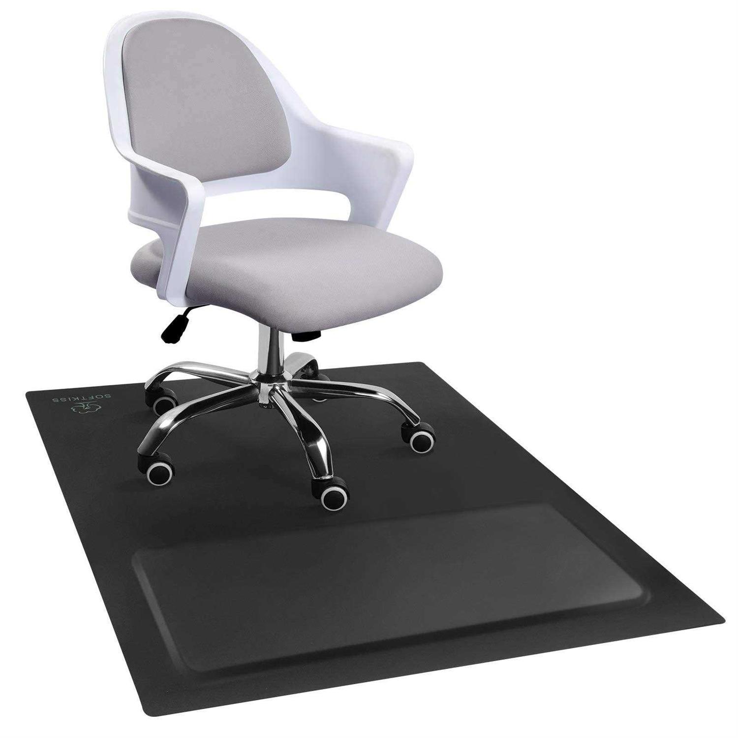 Anti-Fatigue Standing Office Chair Mat for Hardwood Floor with Cushioned Foam Foot Support