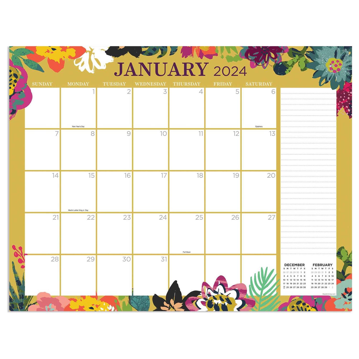 TF Publishing 2024 Every Day’s A Holiday Large Desk Pad Monthly Blotter Calendar