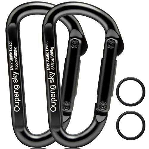 Carabiner Clip,855lbs,3 Heavy Duty D Ring Caribeener Clips,Carabiner Keychain Caribeaners for Hammocks,Camping,Hiking,Outdoors,Gym,Small Carabiners