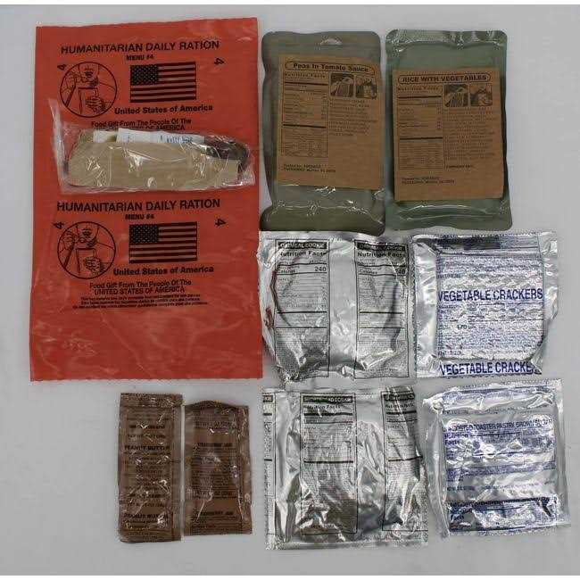 Generic 1 Case HUMANITARIAN DAILY RATION MRE Random Menu