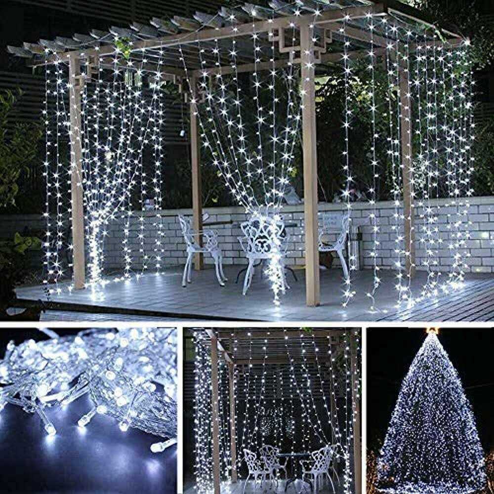 Twinkle Star 300 LED Window Curtain String Light for Christmas Wedding Party Home Garden Bedroom Outdoor Indoor Wall