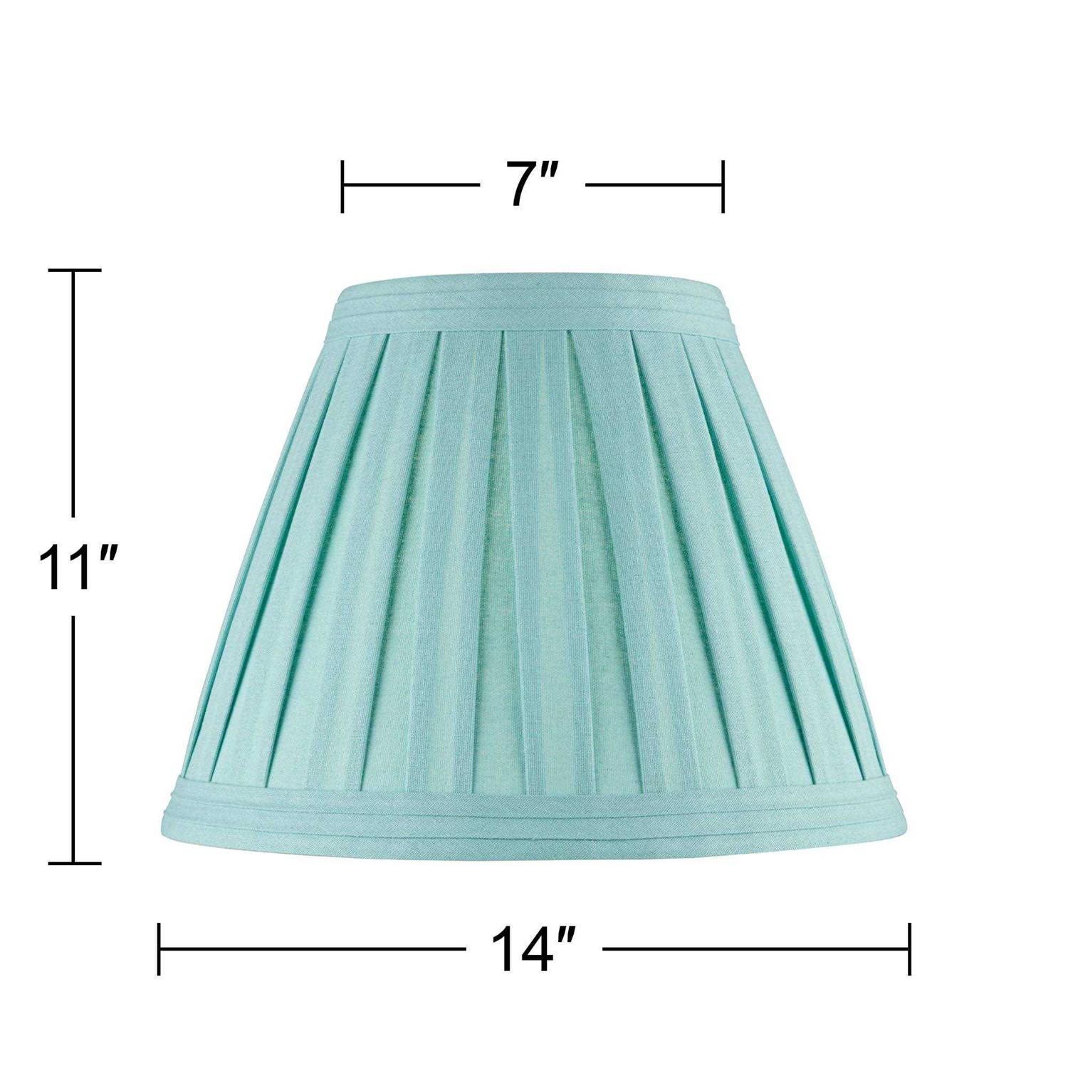 Springcrest Set of 2 Pleated Empire Lamp Shades White Medium 7 inch Top x Bottom x High Spider Harp and Finial Fitting
