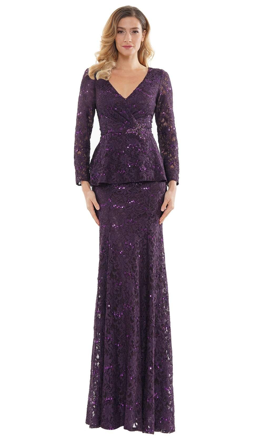 M306 V-Neck Trumpet Evening Dress