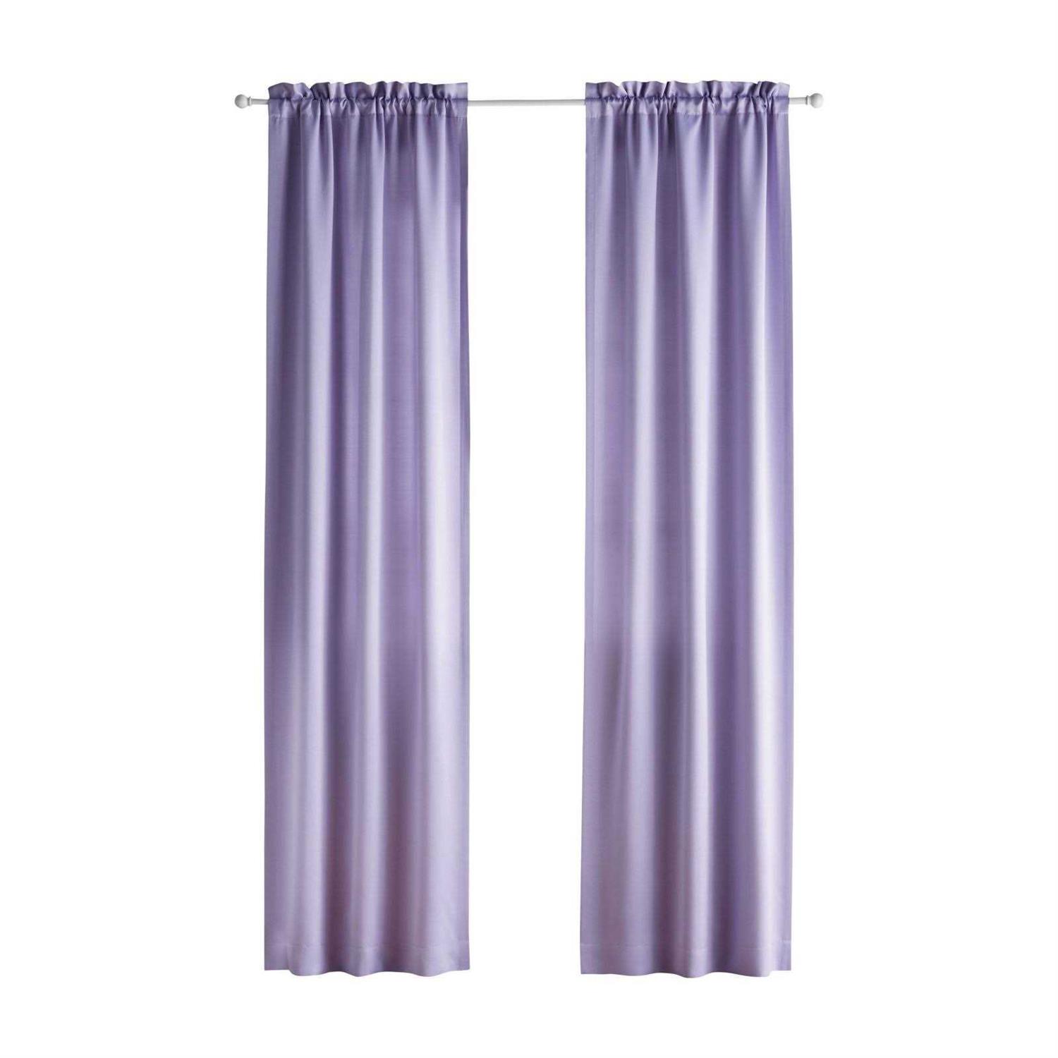 Your Zone Solid Polar Pink Room Darkening Rod Pocket Curtain Panel Pair