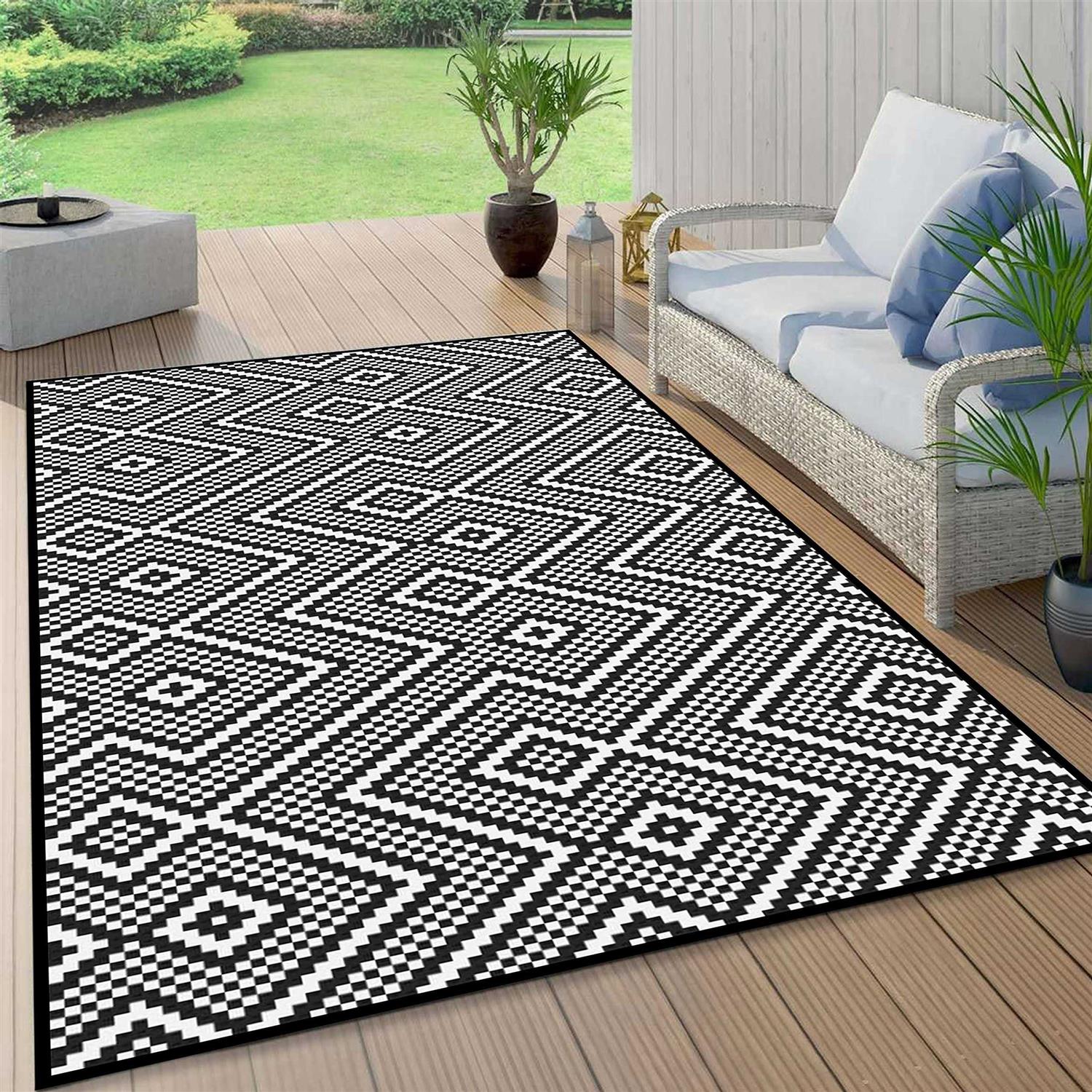 ARSUK Outdoor Rug Mat Indoor Plastic Straw Reversible