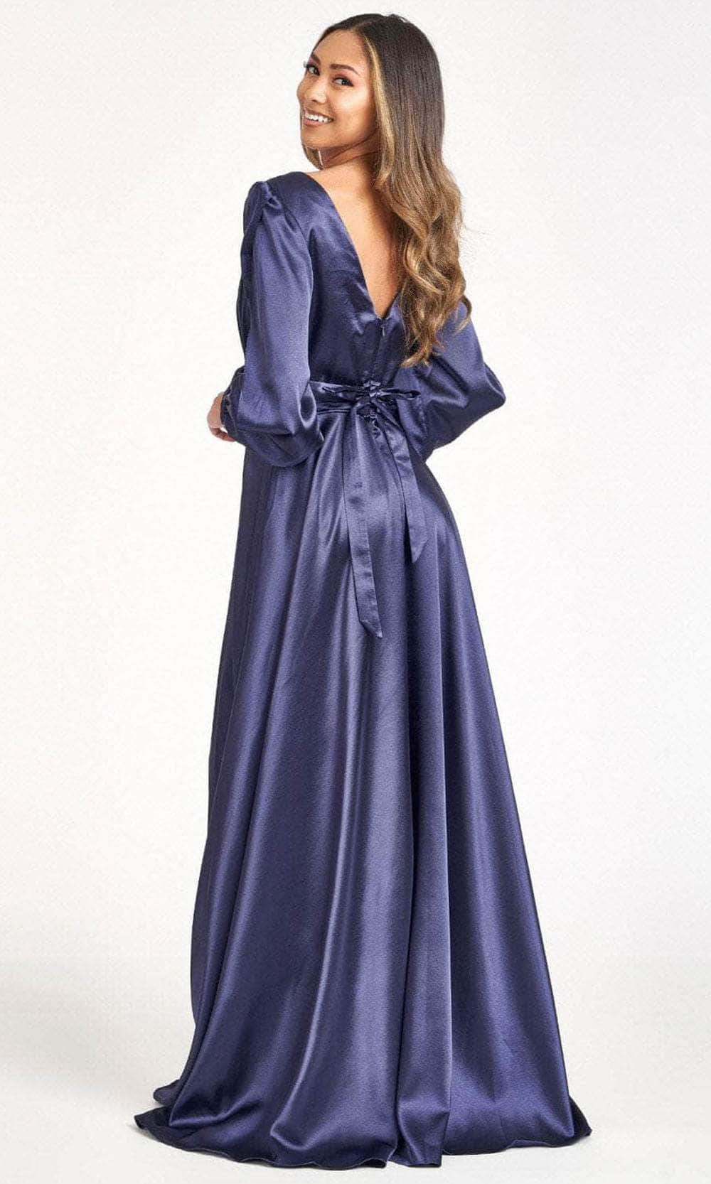 Split Sleeve High Slit Evening Dress