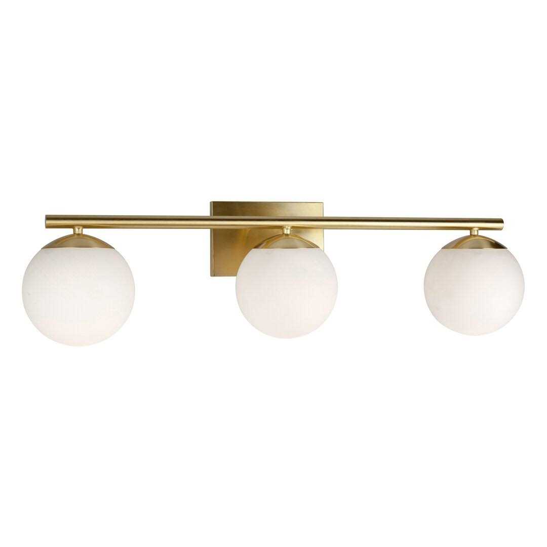 Bradwell 3-Light Dimmable Gold Bath Bar Willa Arlo Interiors