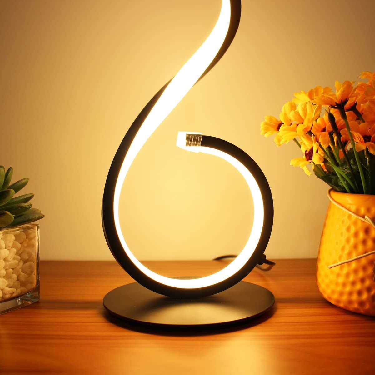 BESKETIE Modern Spiral LED Table Lamp Dimmable Table Lamps
