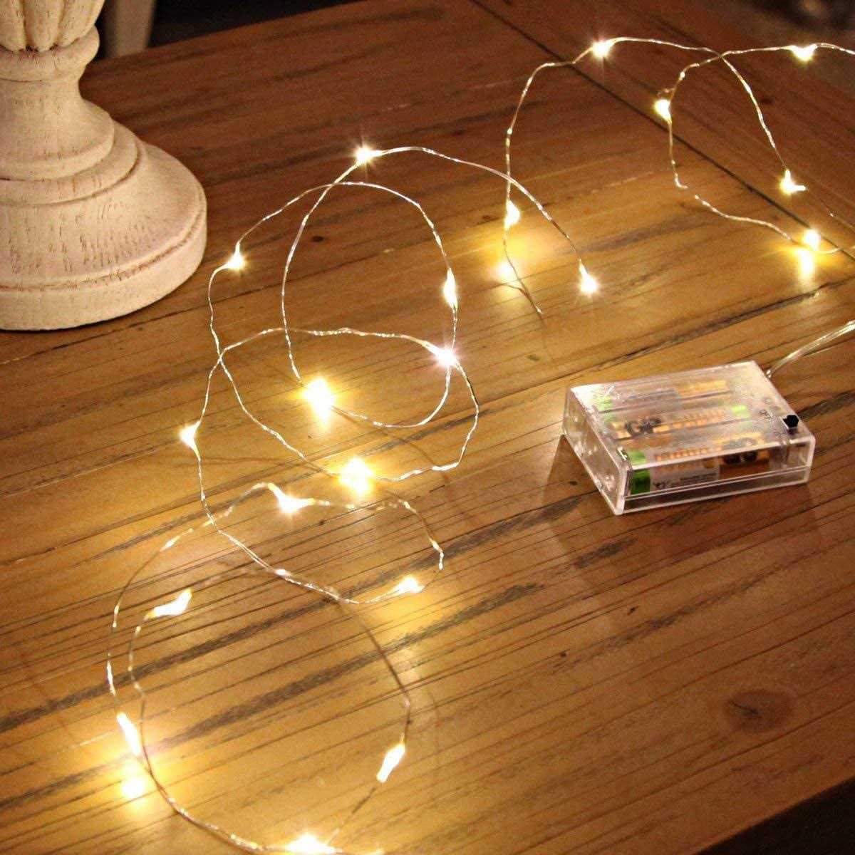 Ariceleo Led Fairy Lights Battery Operated Mini Battery Powered Copper Wire Starry Fairy Lights for Bedroom