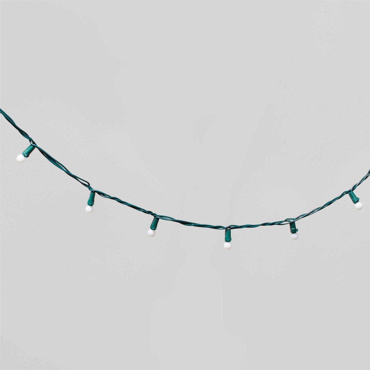 Wondershop 60ct LED Faceted Sphere Christmas String Lights Warm White with Green Wire