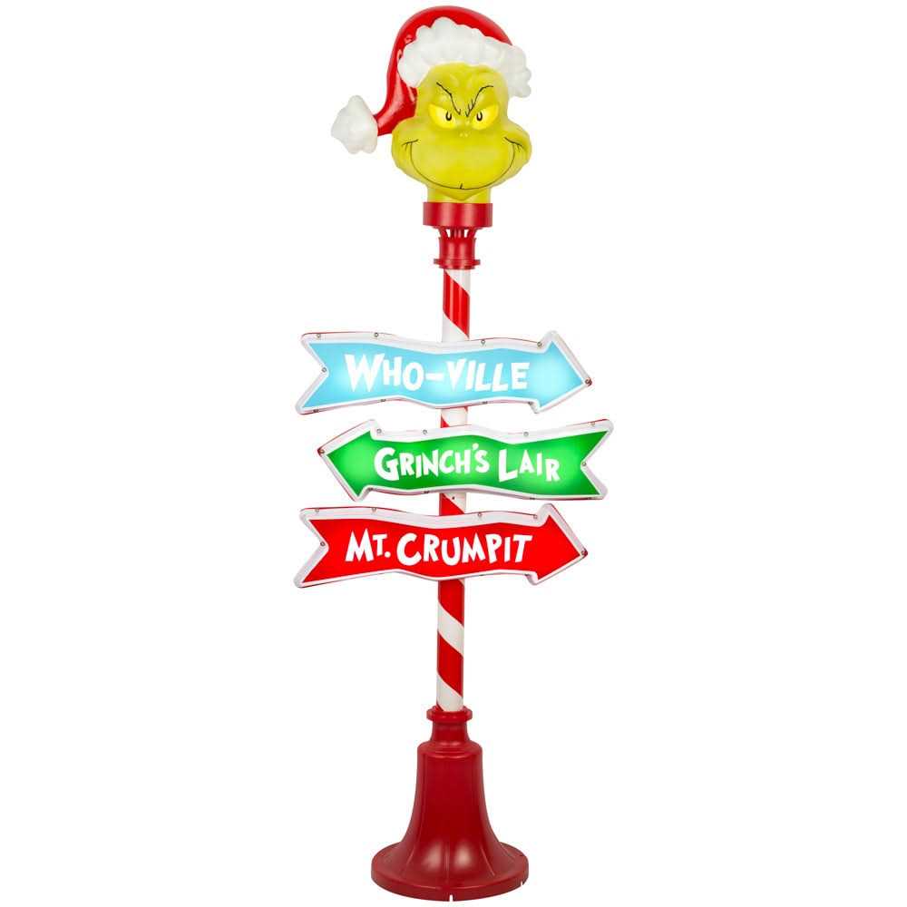 The Grinch Lamp Post Door Decoration with White LED Lights 882155