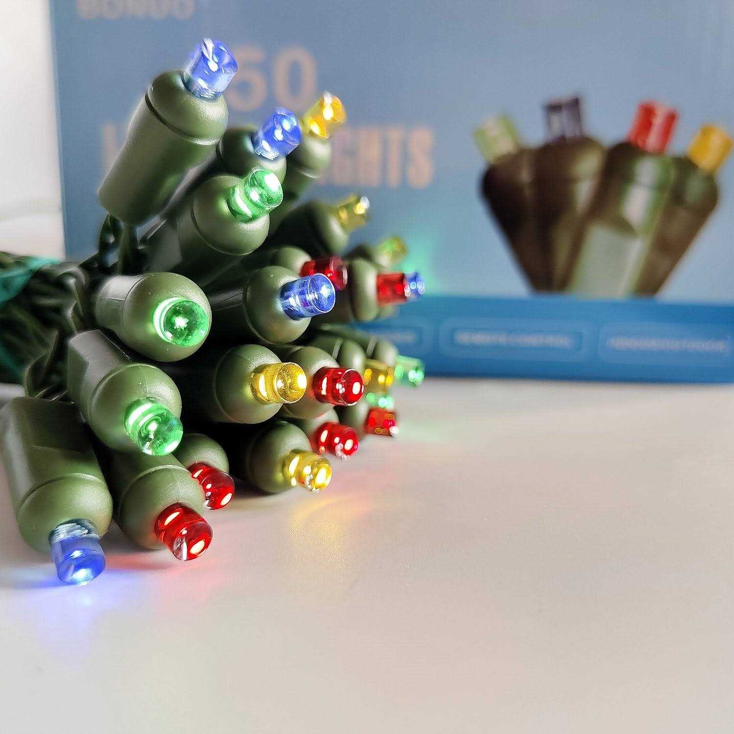 BONUO 50 Bulbs 5mm LED Christmas Lights Battery Operated with Remote Timer 8 Lighting Modes