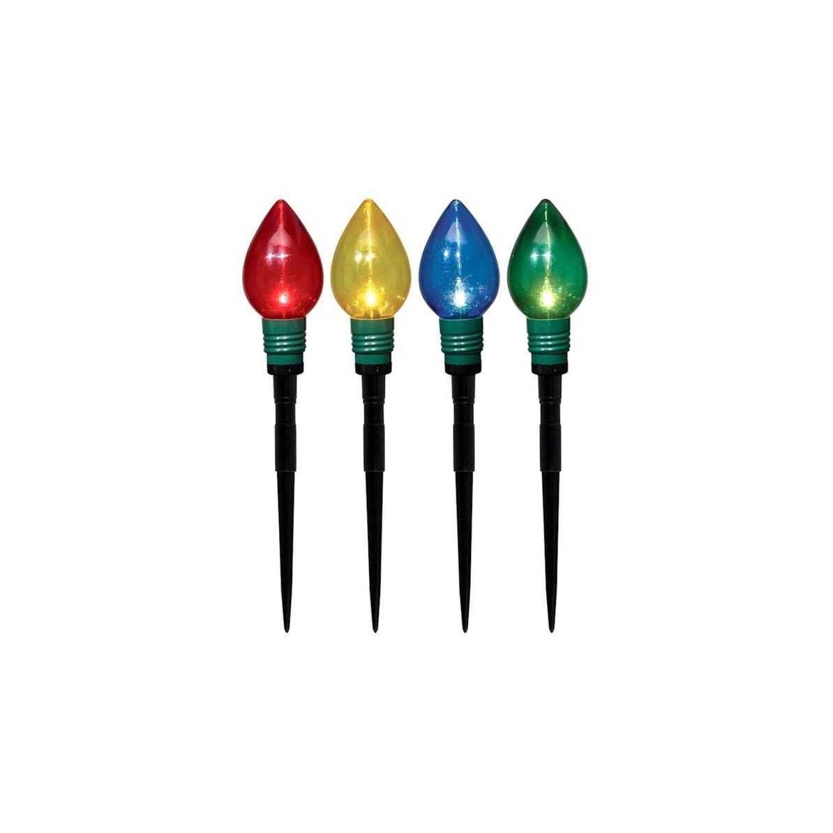 At Home 10-Count Multicolor C7 Bulb Lawn Stakes