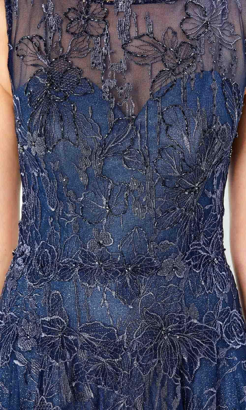 220935 Embroidered Lace A-Line Dress