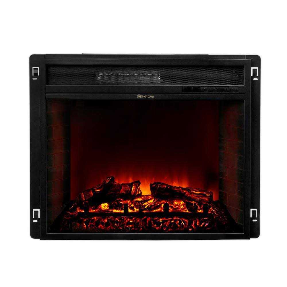 Barton 26 in. 1500-Watt Black Electric Firebox Heater Fireplace Insert Glass Panel with Remote Control