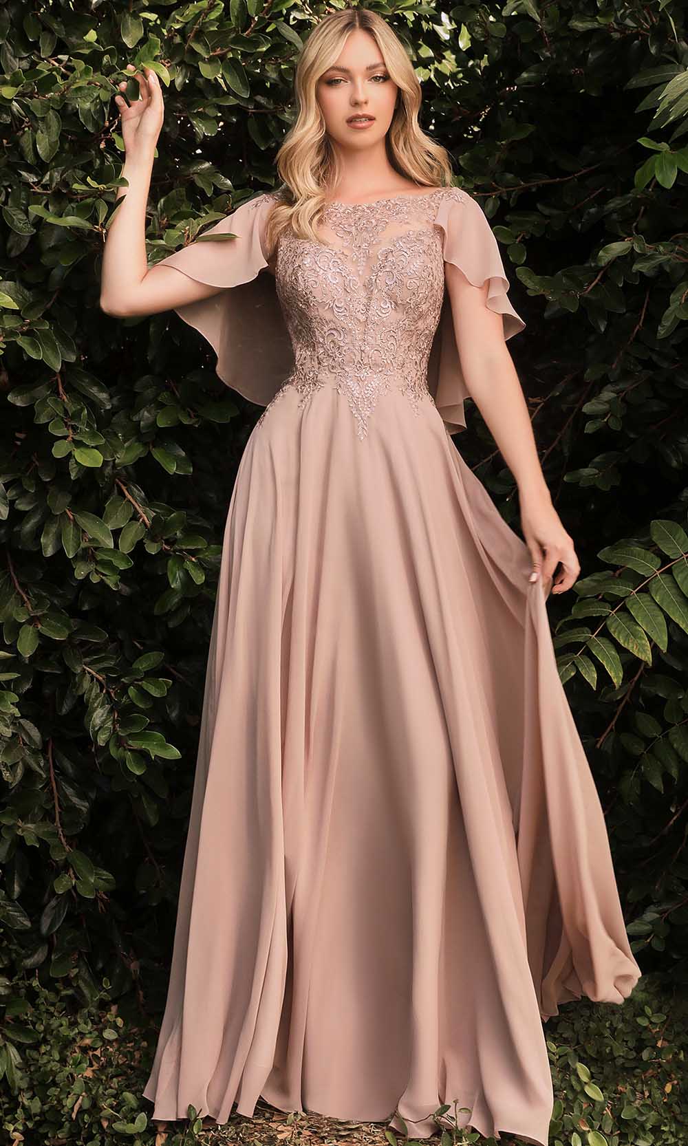Illusion Bateau Formal Dress