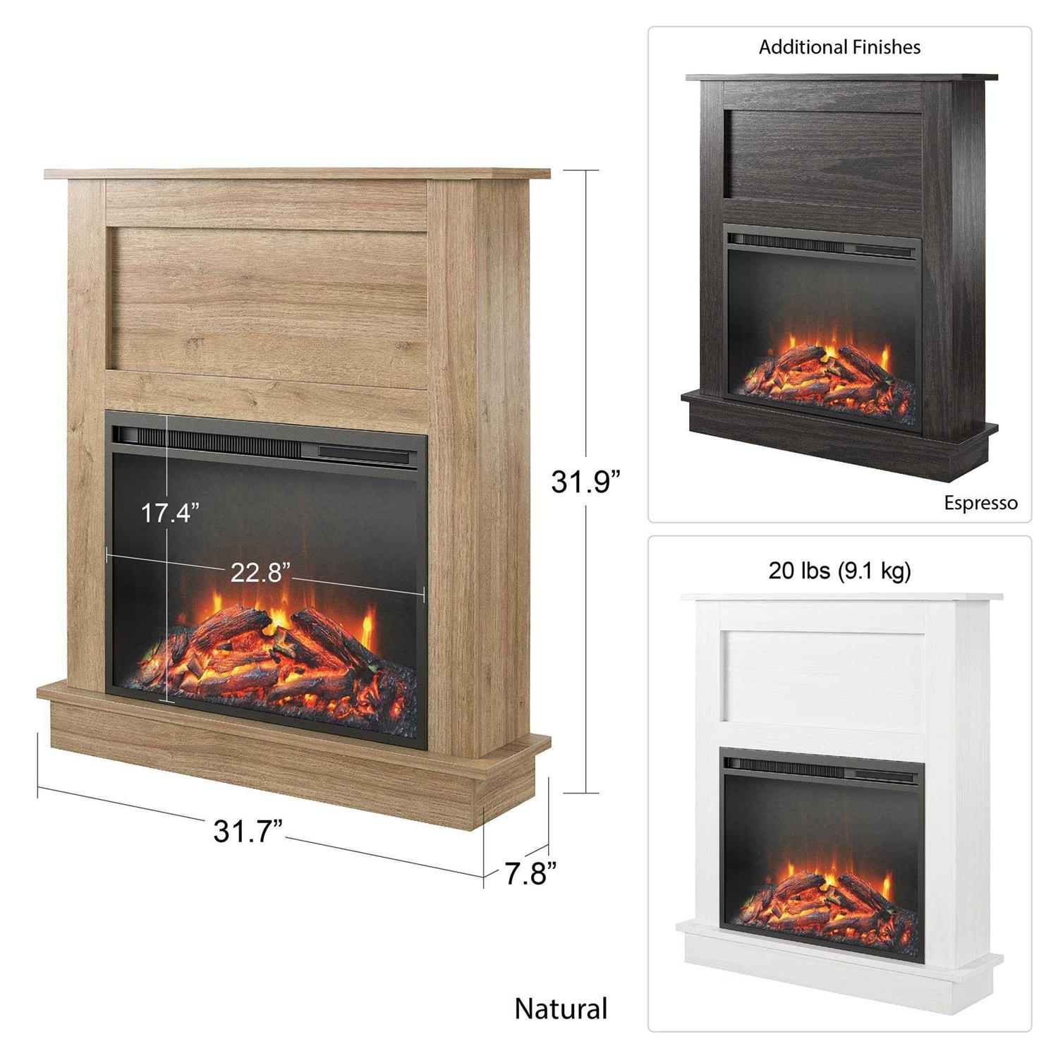 Ameriwood Home Ellsworth Fireplace with Mantel