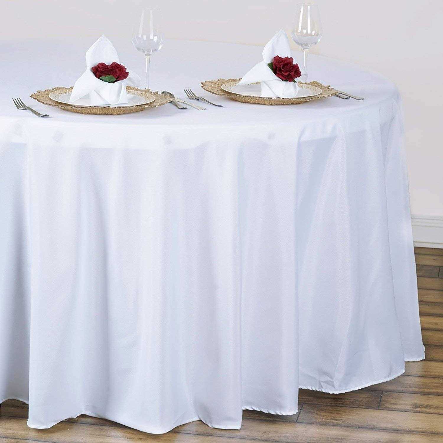 BalsaCircle Round Polyester Tablecloth Wedding Table Linens
