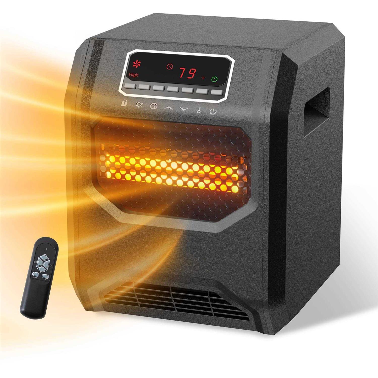 WEWARM Space Heater for Indoor Use 1500W Electric Room Heaters Infrared Quartz Heaters with Thermostat