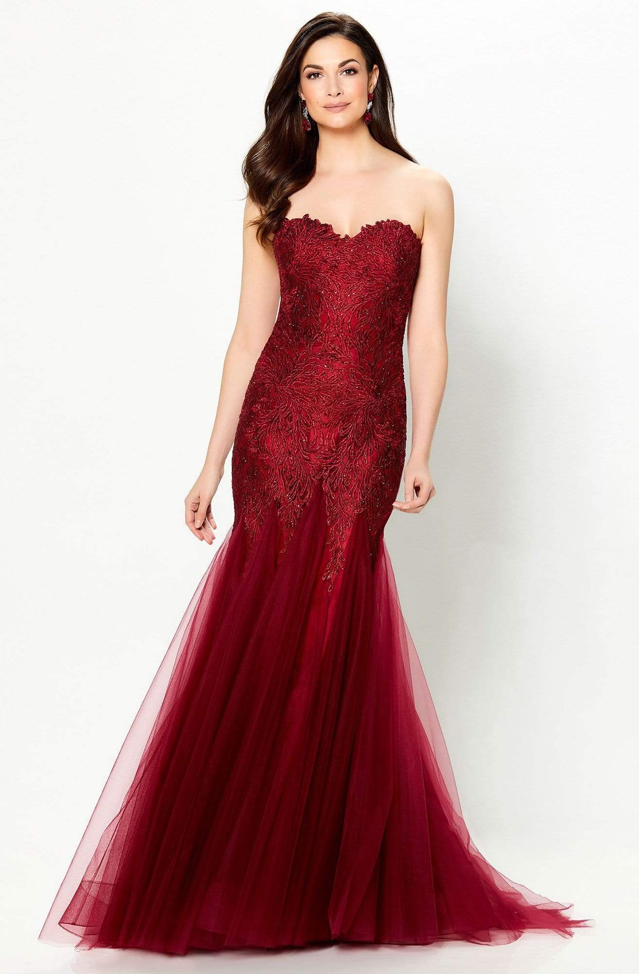 118964 Strapless Tulle Trumpet Gown