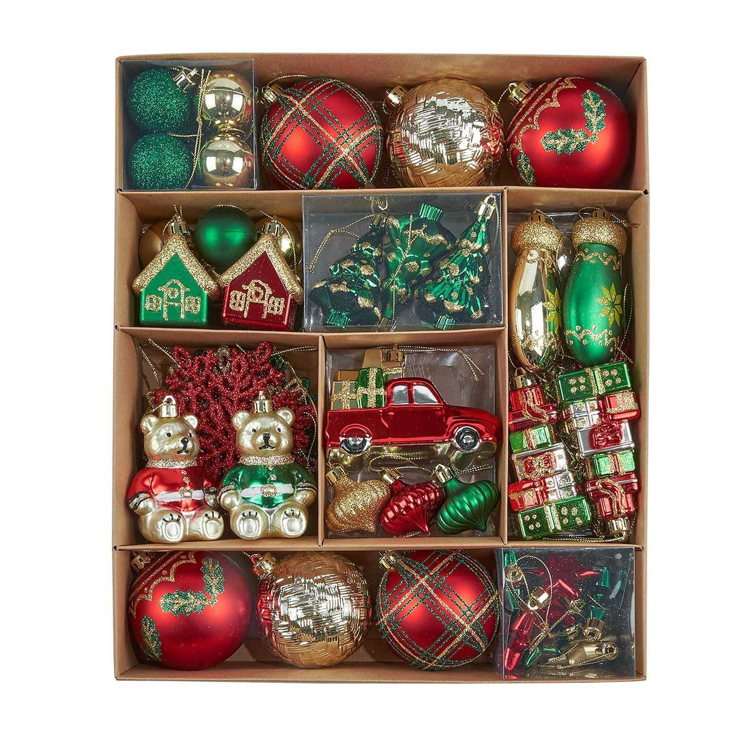Wbhome 105ct Assorted Christmas Ball Ornaments Set and