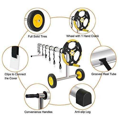 VINGLI Pool Reel Set Inground Swimming Pool Solar Cover Reel