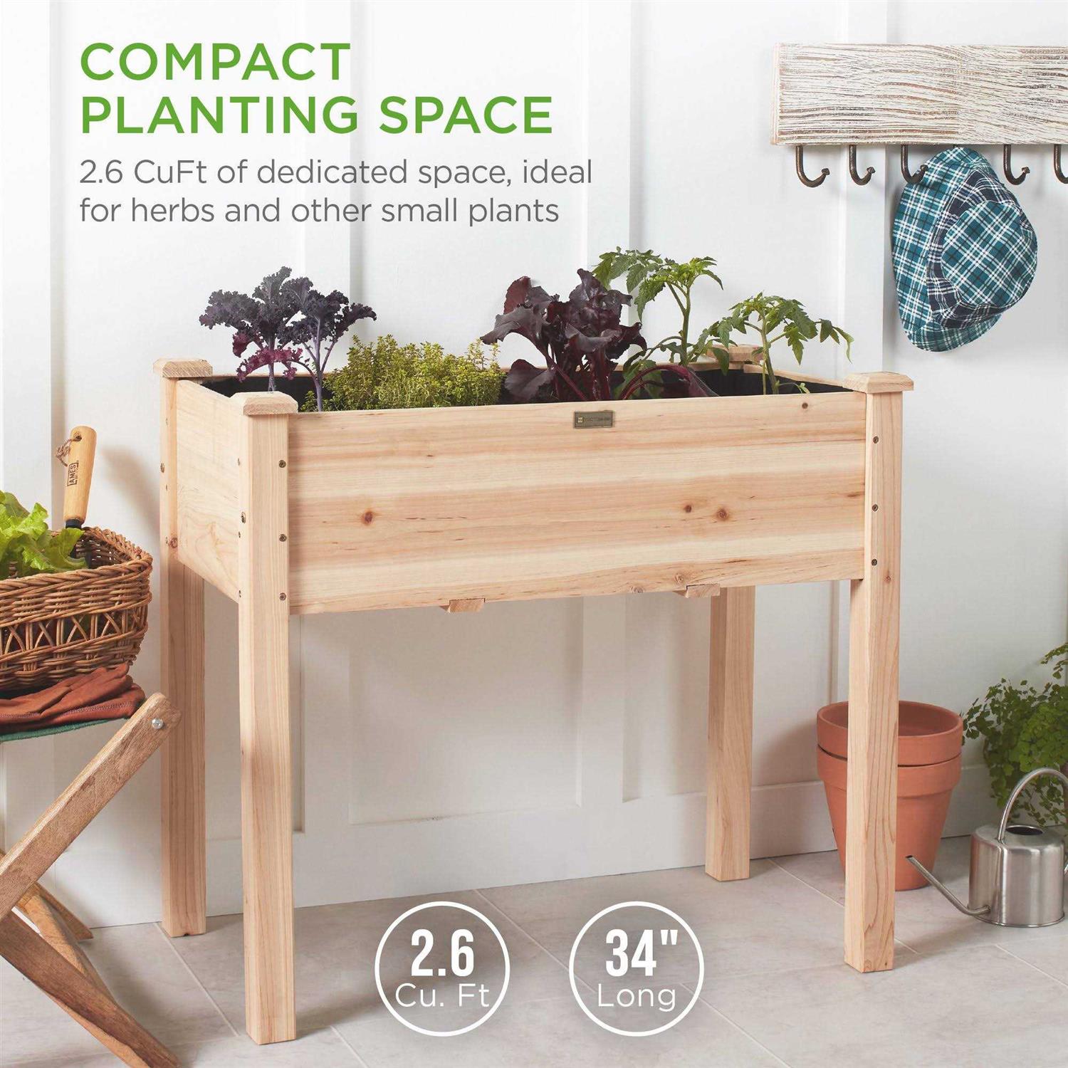 Best Choice Products Raised Garden Bed Elevated Wood Planter Box