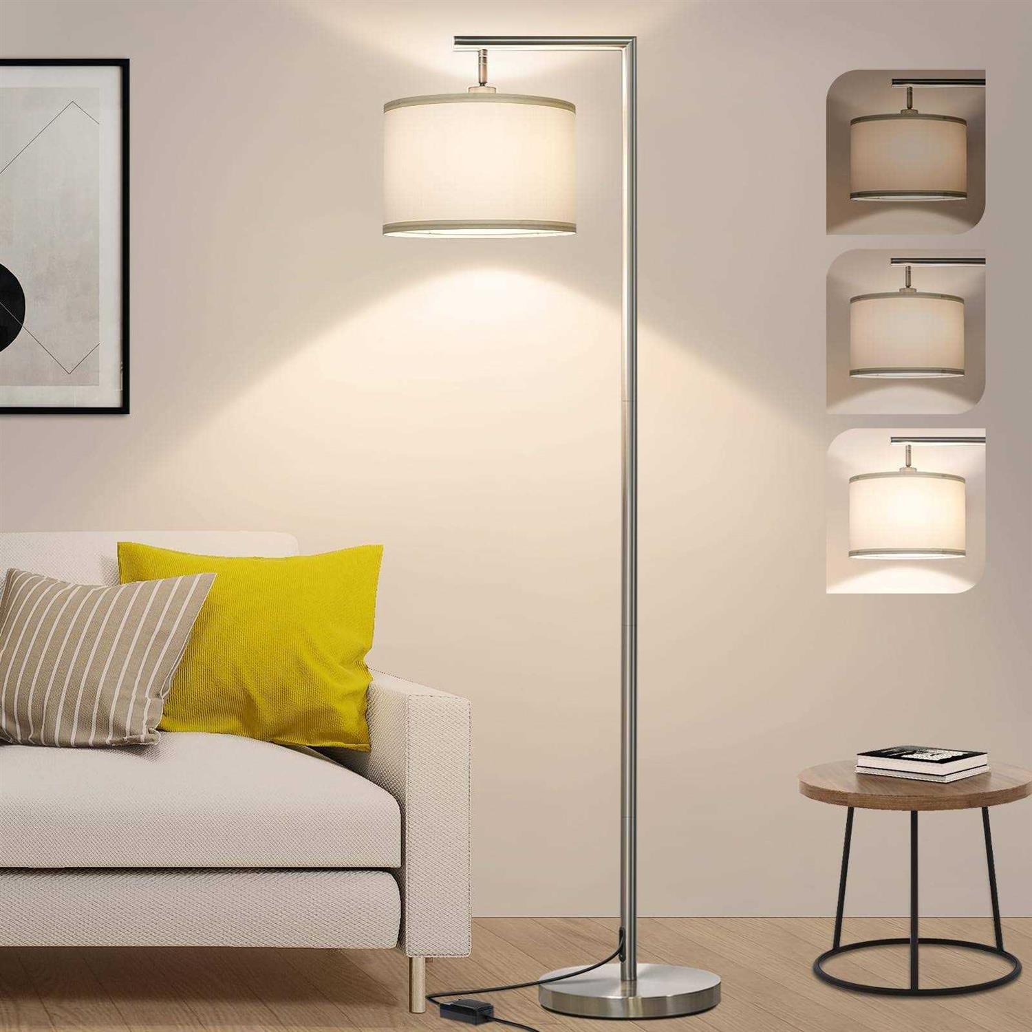 Boncoo Floor Lamps for Living Room Standing Lamp Tall with Adjustable Silk Shade