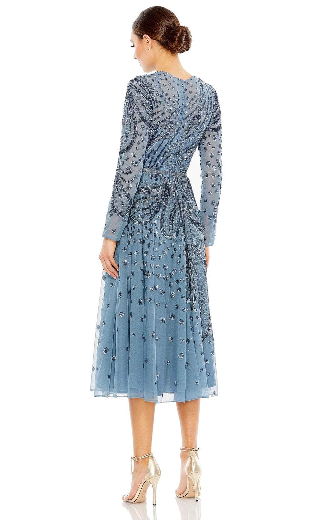 Long Sleeve Embellished Cocktail Dress