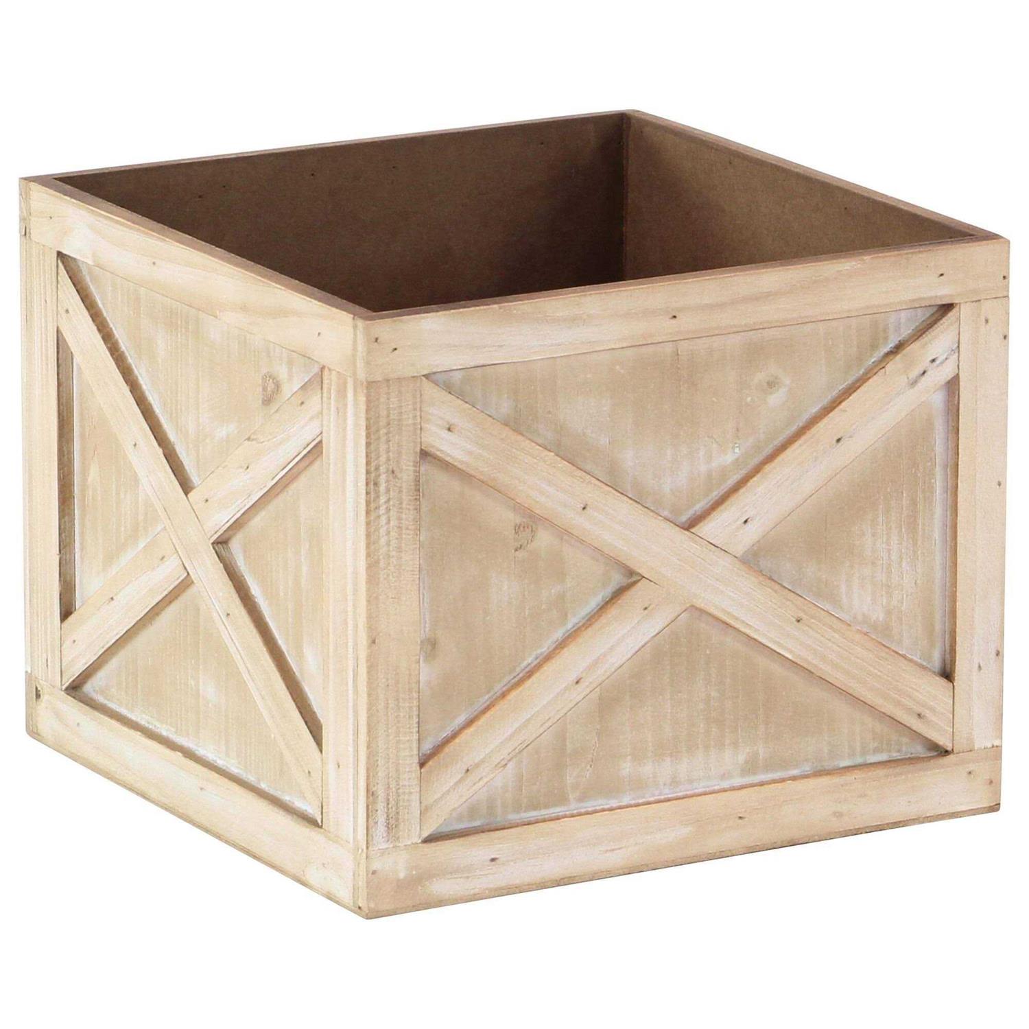 12 in. x 16 in. Light Brown Wood Farmhouse Planter (Set of 3)