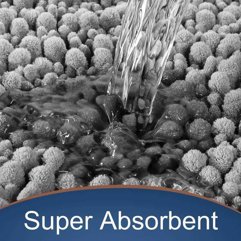 Yimobra Original Luxury Chenille Bath Mat Soft Shaggy Super Absorbent and