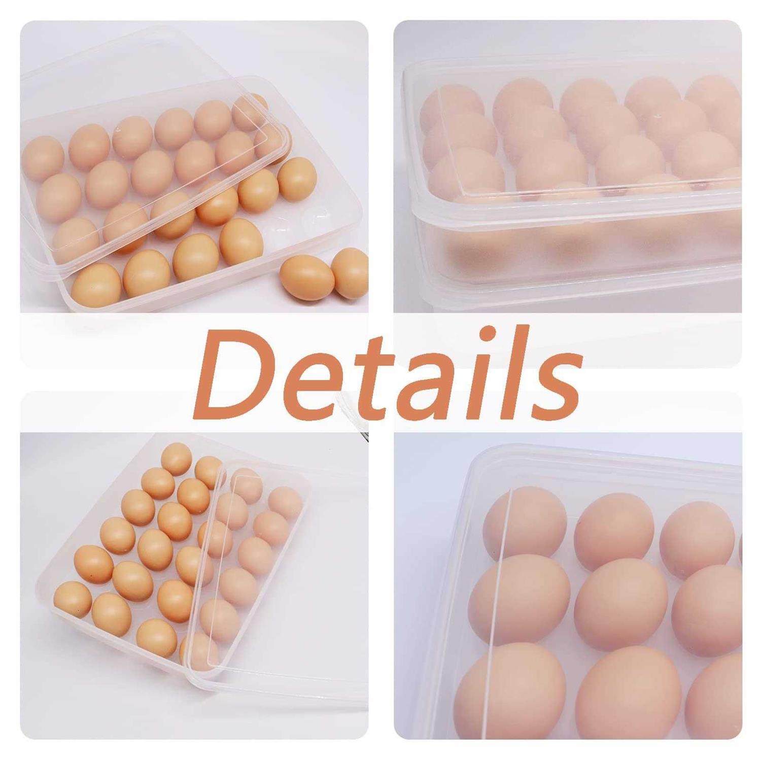 2 Pack Covered Egg Holder,Clear Egg Holder Storage Container,Stackable Plastic Refrigerator Egg Trays for Deviled Egg,Protect and Keep Fresh