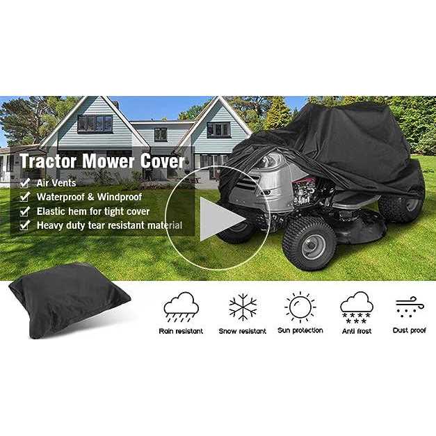 2win2buy Riding Lawn Mower Cover Heavy Duty Waterproof Polyester Oxford Tractor Cover UV & Dust & Water Resistant,Universal Fit Decks up to 54