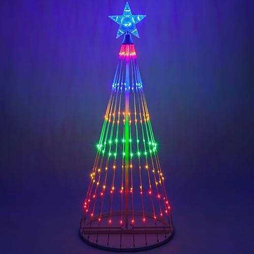 Wintergreen Lighting 14-Function LED Light Show Cone Christmas Tree