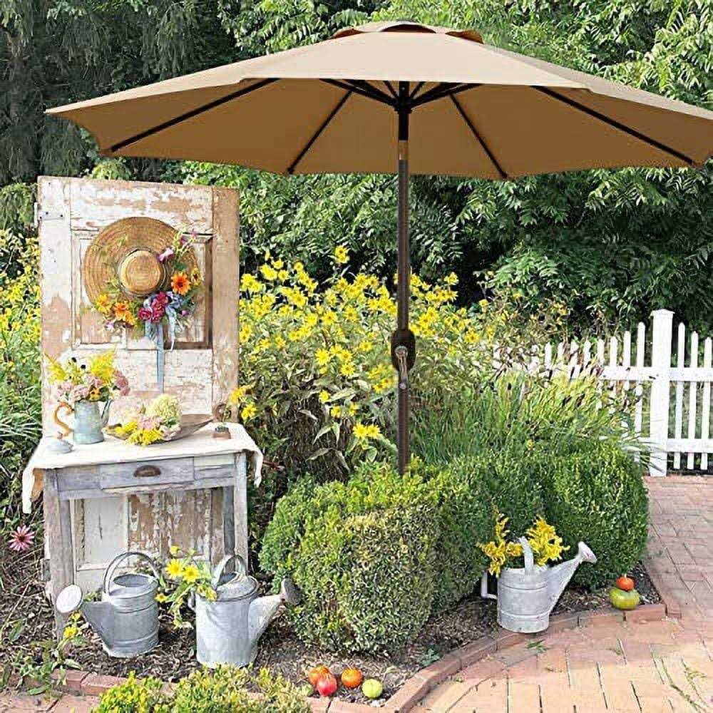 Blissun 9′ Outdoor Market Patio Umbrella with Push Button Tilt and Crank