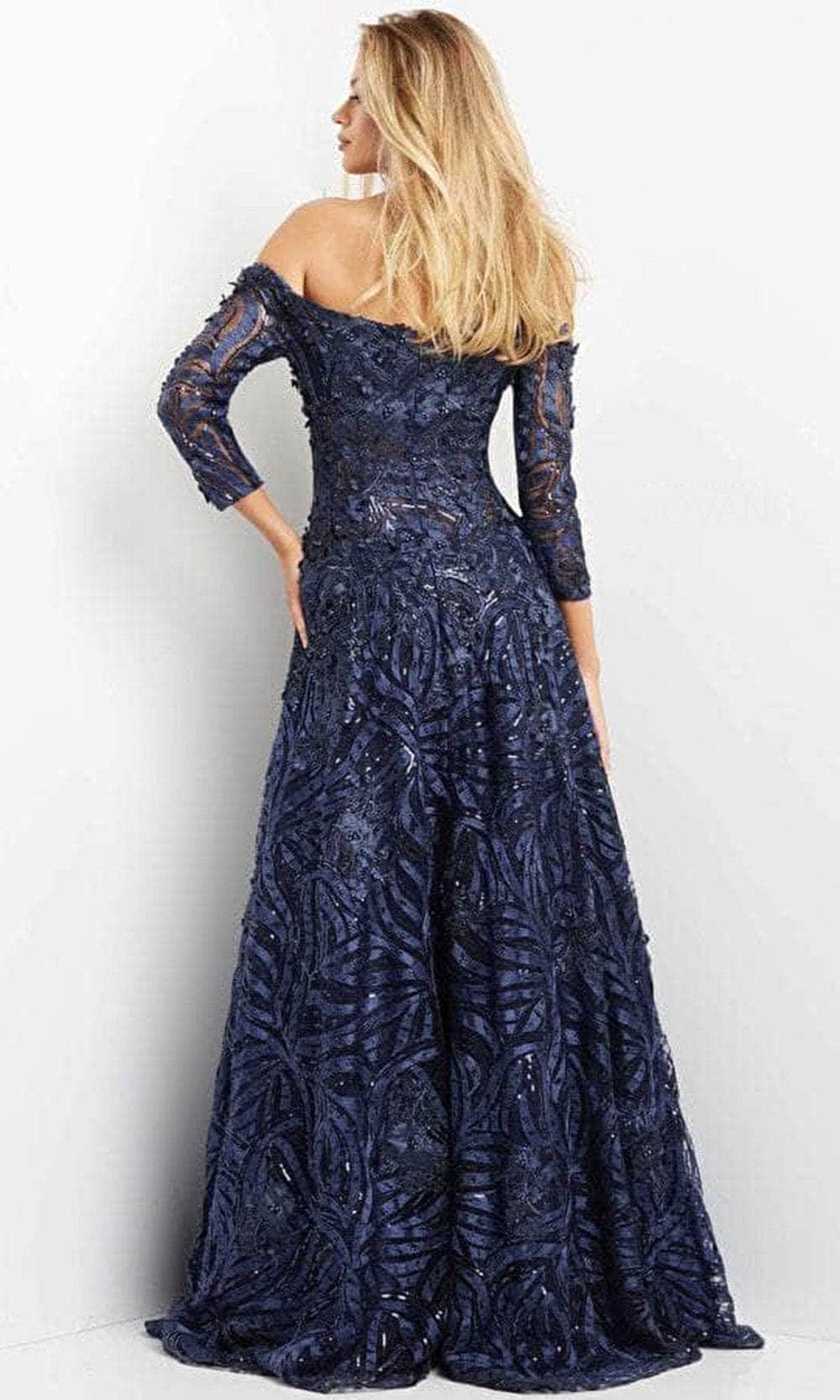 Off-shoulder Straight Across Long Gown