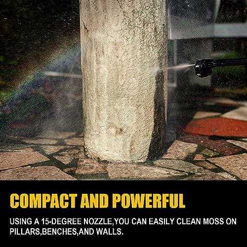 Brushless Cordless Pressure Washer,970-PSI Electric Pressure Washer with 6-in-1 Nozzle,3 Adjustable Levels Pressure Washer,21V Li-ion 4.0Ah Battery