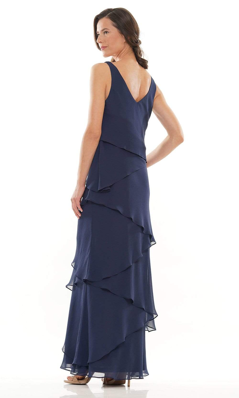 M309 V-Neck Tiered Sheath Dress