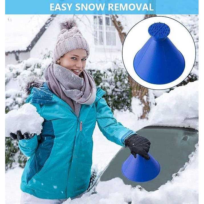 Car Ice Scraper,Magical Ice Scrapers for Car Windshield,Snow Scraper,4 Pcs Portable Multifunctional Snow Remover Wiper,Upgrade 2-in-1 Refueling and