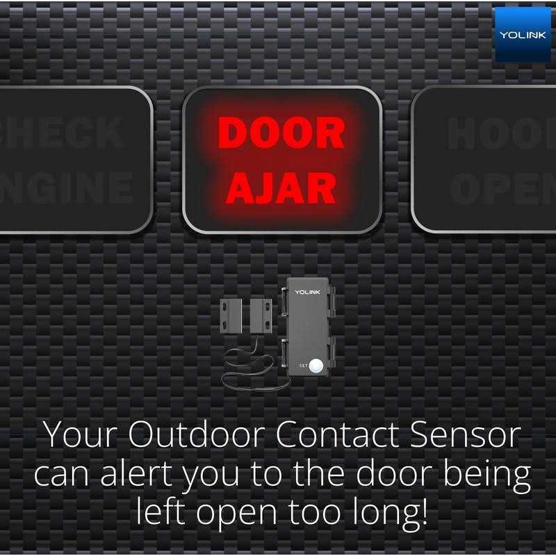 Yolink LoRa Outdoor Contact Sensor Gate & Shed Door Sensor Email/SMS/Push Alerts